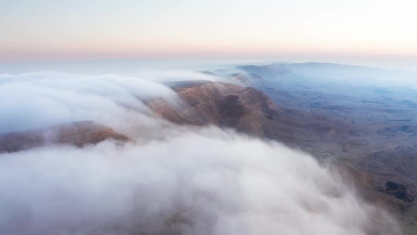 Fenômeno Cachoeira Nuvem Mesmerizante Grande Cratera Israel — Vídeo de Stock