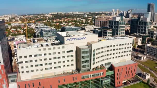Aerial Drone View Assuta Hospital Ramat Hachayal Tel Aviv — Stock Video