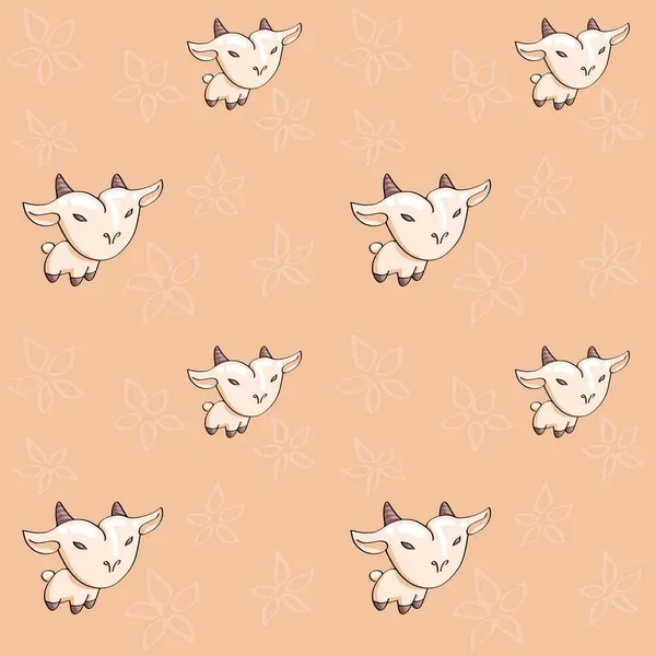 Modèle Sans Couture Avec Jolies Vaches Kawaii Illustration Vectorielle — Image vectorielle