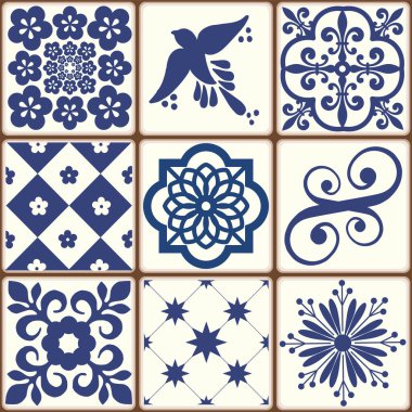 Azulejos vektörü, moda iç tasarım fayansları