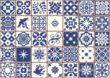 Azulejos vektörü, moda iç tasarım fayansları
