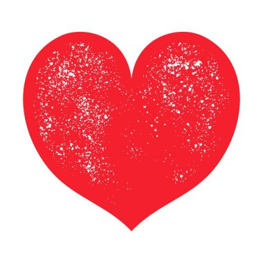 Grungy Heart vektörü kırmızı izole çizim sanatı