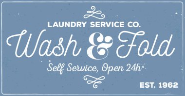 Klasik, retro-Laundry Room tarzı ev tasarımı vektörü işareti