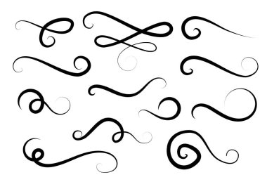 Flourishes, swirls, decorative elements vector collection clipart