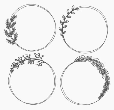 Elle çizilmiş çerçeveler vektörel sevimli dizi