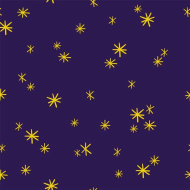 Sevimli el çizimi yıldız veya kar taneciksiz vektör deseni