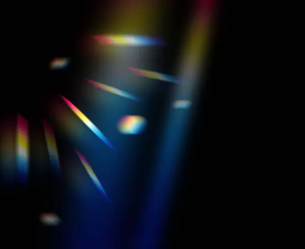 stock image Beautiful rainbow light refraction, prism effect overlay