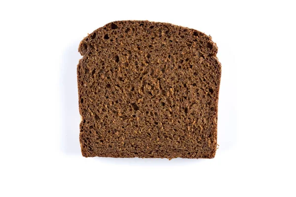 Rogge Zwart Brood Plakjes Geïsoleerd Witte Achtergrond — Stockfoto