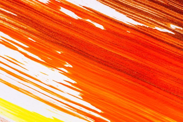 Akryl Pomarańczowy Czerwony Żółty Brązowy Farba Tekstury Tło Ręcznie Pędzel — Zdjęcie stockowe