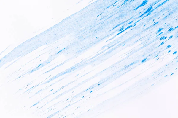 Acrylic Paint Texture Background Blue Color White Paper Brush Stroke — Stok Foto