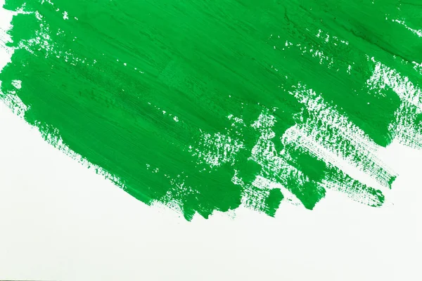 Abstrait Vert Pinceau Traits Aquarelle Fond Sur Papier Blanc — Photo