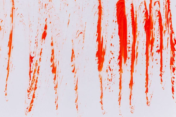 Acrílico Laranja Vermelho Pintura Textura Fundo Mão Feito Escova Papel — Fotografia de Stock