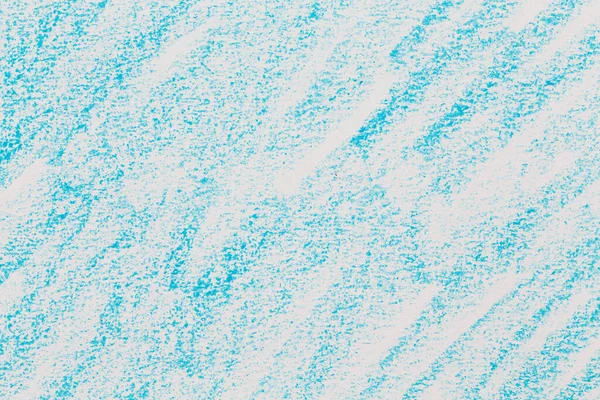 Wax Crayon Hand Tekening Blauwe Achtergrond Textuur — Stockfoto