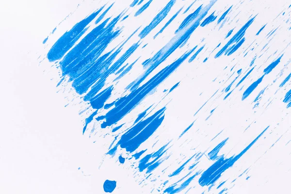 Akrylové Barvy Textury Pozadí Modrá Barva Bílém Papíru Úder Štětcem — Stock fotografie