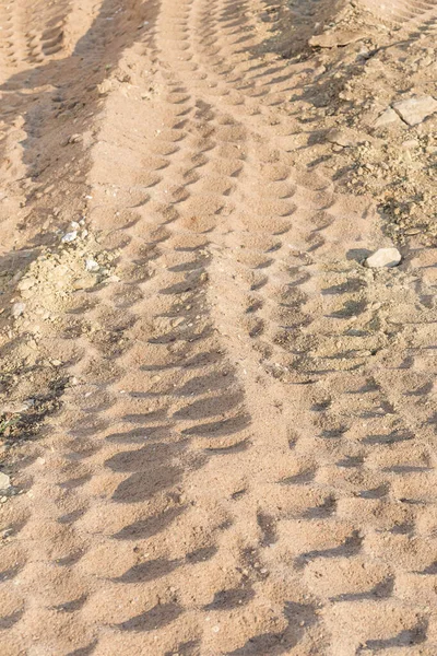 Wheel Tracks Sand Dirt Construction Site — Stock Photo, Image