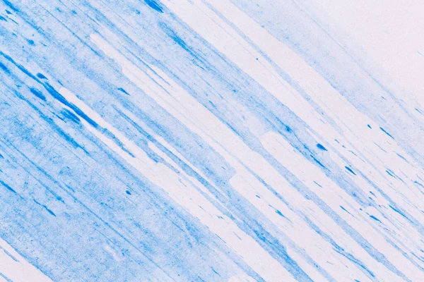 Akrilik Boya Dokusu Arka Plan Mavi Beyaz Kağıt Üzerinde Fırça — Stok fotoğraf