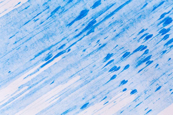 Acrylic Paint Texture Background Blue Color White Paper Brush Stroke — 图库照片