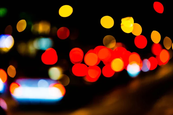 Photo Bokeh Street Trafic Lights Background — Stock Photo, Image