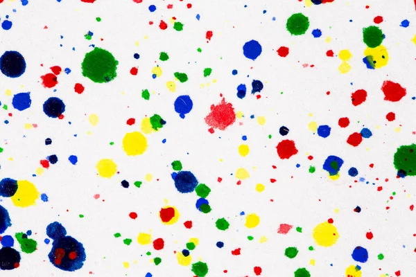 Kleurrijke Inkt Spatten Verf Splatters Helder Materiaal Multi Color Stippen — Stockfoto