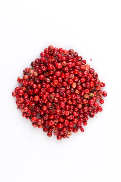 Red Peppercorns Seeds Isolated White Background — Stock Photo, Image