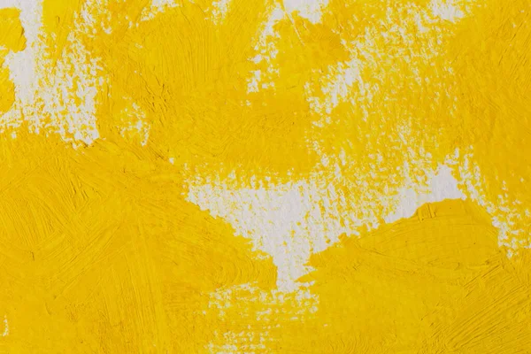 黄色のペイント ストロークのテクスチャのクローズ アップ — ストック写真