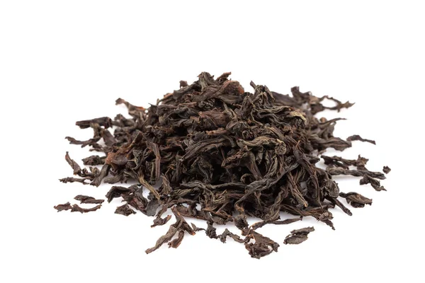 Черный Сухой Чай Листья Изолированы Белом Фоне — стоковое фото