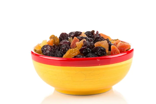 Mix Variety Dried Fruit Bowl White Background — Stock Photo, Image