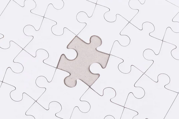 White Jigsaw Puzzle Background Close Blank Empty — Photo