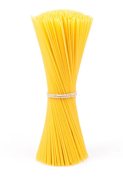 Okokt Pasta Spaghetti Makaroner Isolerad Vit Bakgrund — Stockfoto