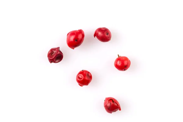 Sementes Pimenta Vermelha Isoladas Sobre Fundo Branco — Fotografia de Stock