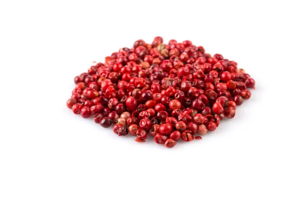 Red Peppercorns Seeds Isolated White Background — Stock Photo, Image