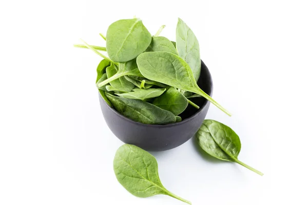 Green Spinach Leafs White Background — Stock Photo, Image