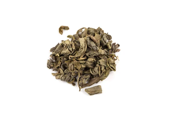 Gunpowder Green Tea Isolated White Background — Stock Photo, Image