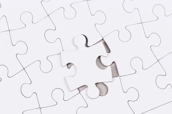 White Jigsaw Puzzle Background Close Blank Empty — Foto de Stock