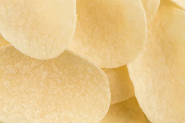 Prepared Potato Chips Snack Closeup View White Background — Stock Photo, Image
