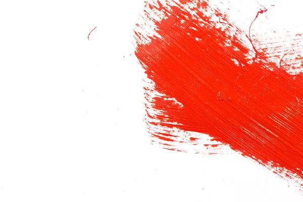 Red Stroke Splash Paint Brush White Paper — Fotografia de Stock