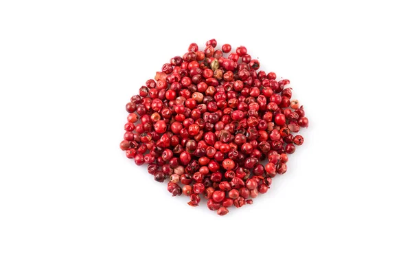 Rote Pfefferkörner Samen Isoliert Auf Weißem Hintergrund — Stockfoto