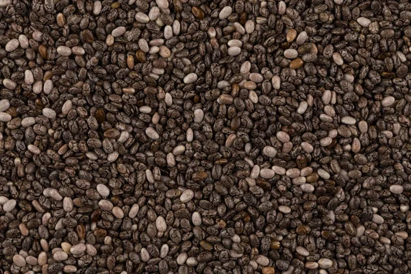 Chia Tohumlarının Üst Görüntüsü Arkaplan Için Kullanılabilir — Stok fotoğraf