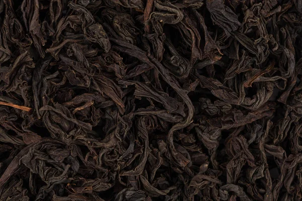 Μαύρο Τσάι Ξηρά Φύλλα Στενή Επάνω Για Φόντο — Φωτογραφία Αρχείου