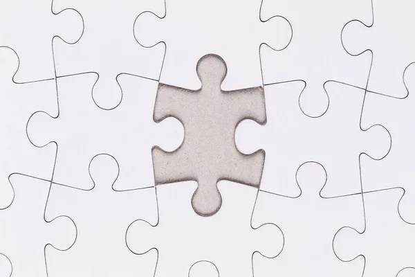White Jigsaw Puzzle Background Close Blank Empty — Stok fotoğraf