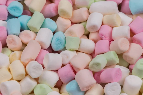 stock image Colorful marshmallows as background, macro. Fluffy marshmallows texture close up.