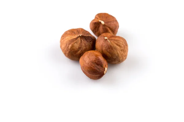 Kacang Hazelnut Diisolasi Pada Latar Belakang Putih Stok Lukisan  