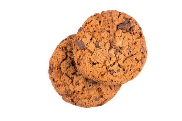 Chocolate Chip Cookies Isolerad Vit Bakgrund — Stockfoto
