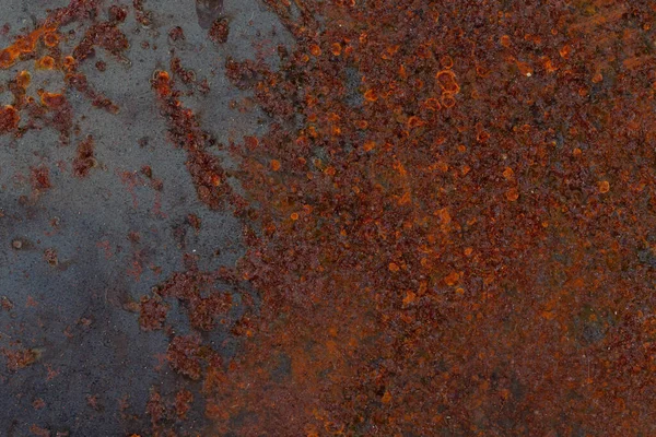 Hintergrund Die Textur Der Alten Rostigen Metallplatte Mit Rissen — Stockfoto