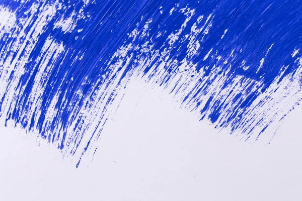 Kék Splash Stroke Festék Ecset Fehér Papír Textúra Háttér — Stock Fotó