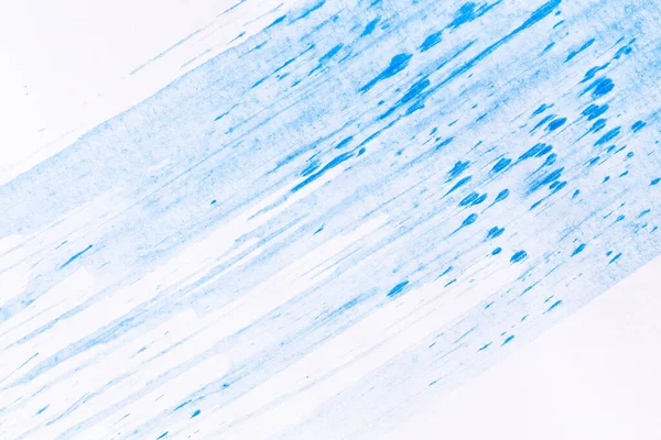 Akrilik Boya Dokusu Arka Plan Mavi Beyaz Kağıt Üzerinde Fırça — Stok fotoğraf