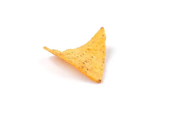 Mexicana Milho Nachos Chips Isolado Fundo Branco — Fotografia de Stock