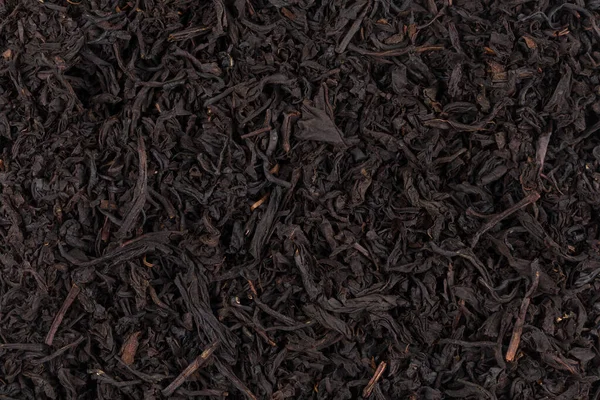 Сухой Черный Чай Листья Близко Текстуре Фона — стоковое фото
