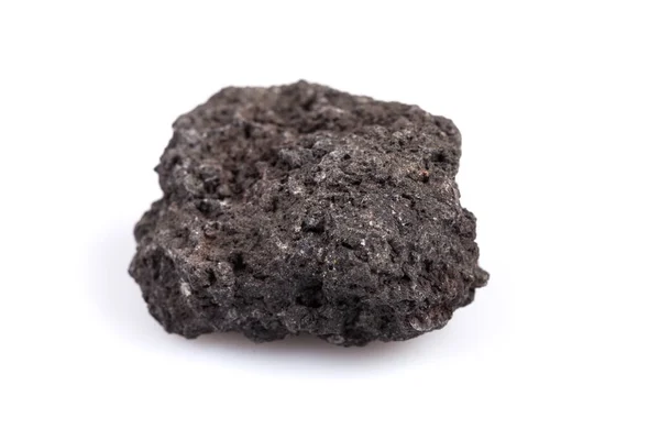 Černá Láva Rock Sopky Bílém Pozadí — Stock fotografie