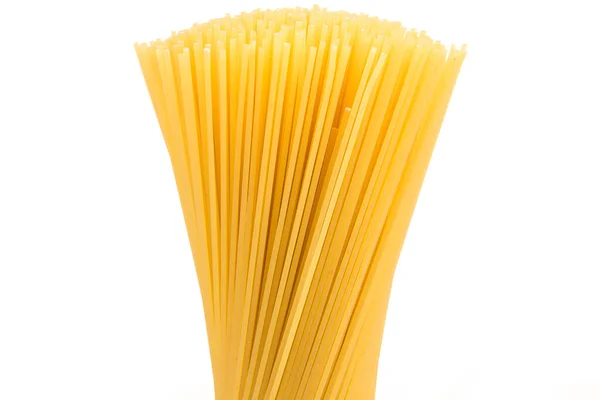 Pasta Cruda Spaghetti Maccheroni Isolati Fondo Bianco — Foto Stock